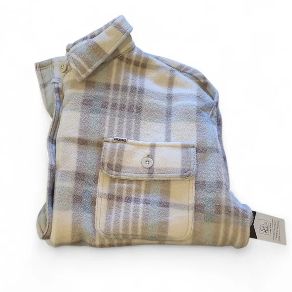 Women's Dravus Plush Fleece Plaid Button Down Zumiez Cozy Club Small - Picture 14 of 14